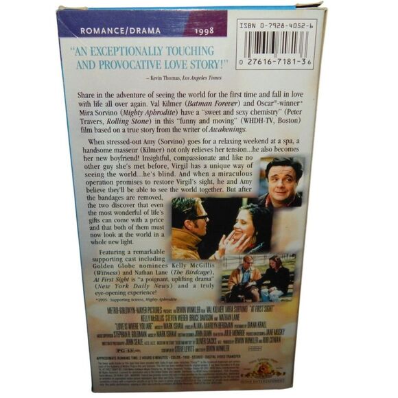 AT FIRST SIGHT Val Kilmer Mira Sorvino vintage VHS tape in original paper case - Picture 5 of 7
